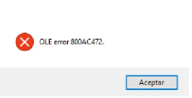 Error OLE al importar o exportar un Excel a Gestor Max